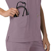 Force Cross-Flex Women's Oversized V-Neck Scrub Top Lavender Mist back detail