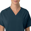 Force Cross-Flex Women's Oversized V-Neck Scrub Top Navy front detail