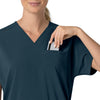 Force Cross-Flex Women's Oversized V-Neck Scrub Top Navy hemline detail