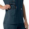 Force Cross-Flex Women's Oversized V-Neck Scrub Top Navy back detail