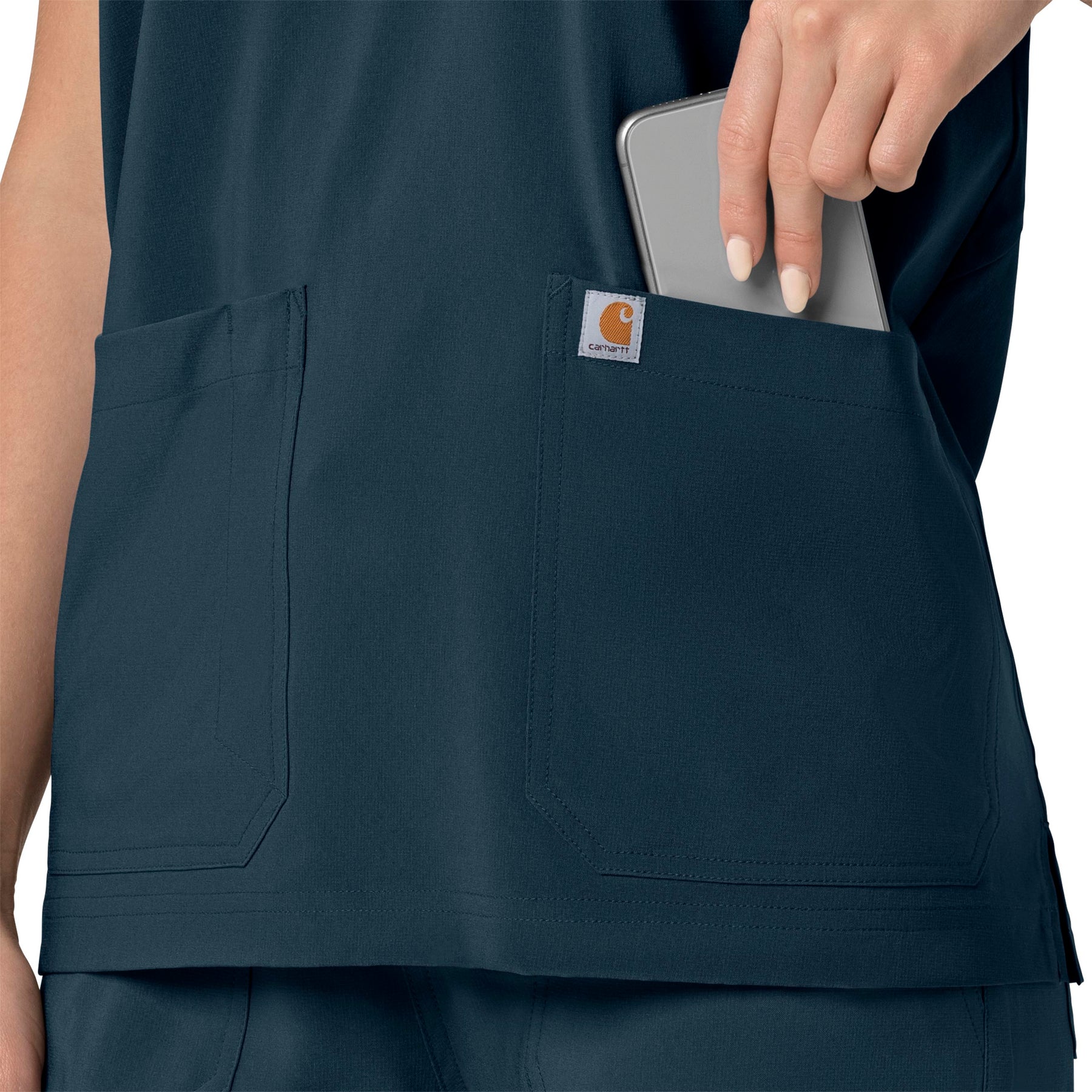 Carhartt Force Cross-Flex Women's Oversized V-Neck Scrub Top - Deep Navy