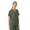 Force Cross-Flex Women's Oversized V-Neck Scrub Top Olive side view