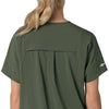 Force Cross-Flex Women's Oversized V-Neck Scrub Top Olive side detail 2