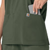 Force Cross-Flex Women's Oversized V-Neck Scrub Top Olive side pocket