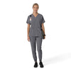 Force Cross-Flex Women's Oversized V-Neck Scrub Top Pewter full scrub set