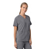 Force Cross-Flex Women's Oversized V-Neck Scrub Top Pewter side view