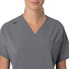 Force Cross-Flex Women's Oversized V-Neck Scrub Top Pewter front detail