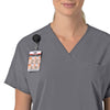 Force Cross-Flex Women's Oversized V-Neck Scrub Top Pewter side detail 1