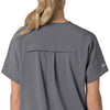 Force Cross-Flex Women's Oversized V-Neck Scrub Top Pewter side detail 2