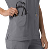 Force Cross-Flex Women's Oversized V-Neck Scrub Top Pewter back detail