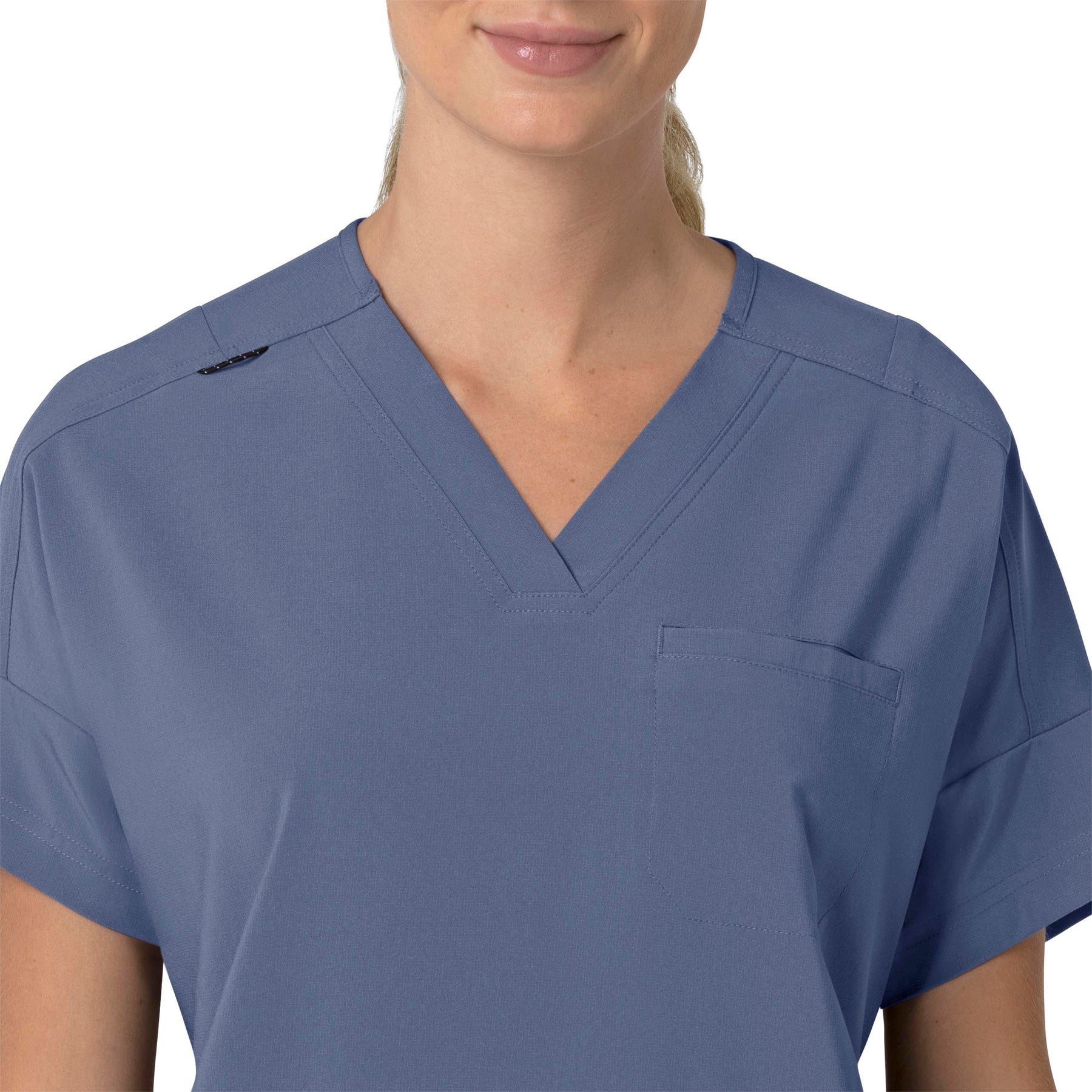 Force Cross-Flex Women's Oversized V-Neck Scrub Top Riverside front detail