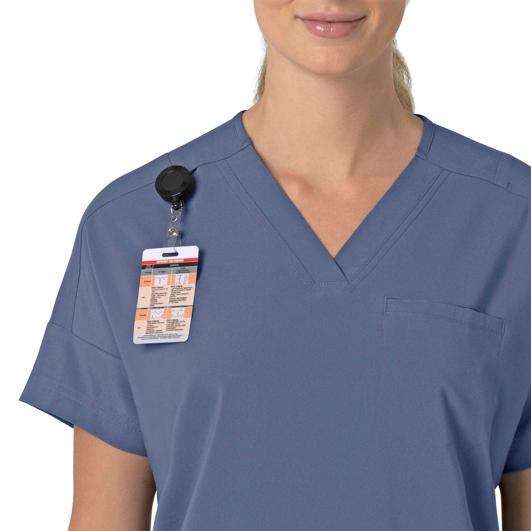 Force Cross-Flex Women's Oversized V-Neck Scrub Top Riverside side detail 1