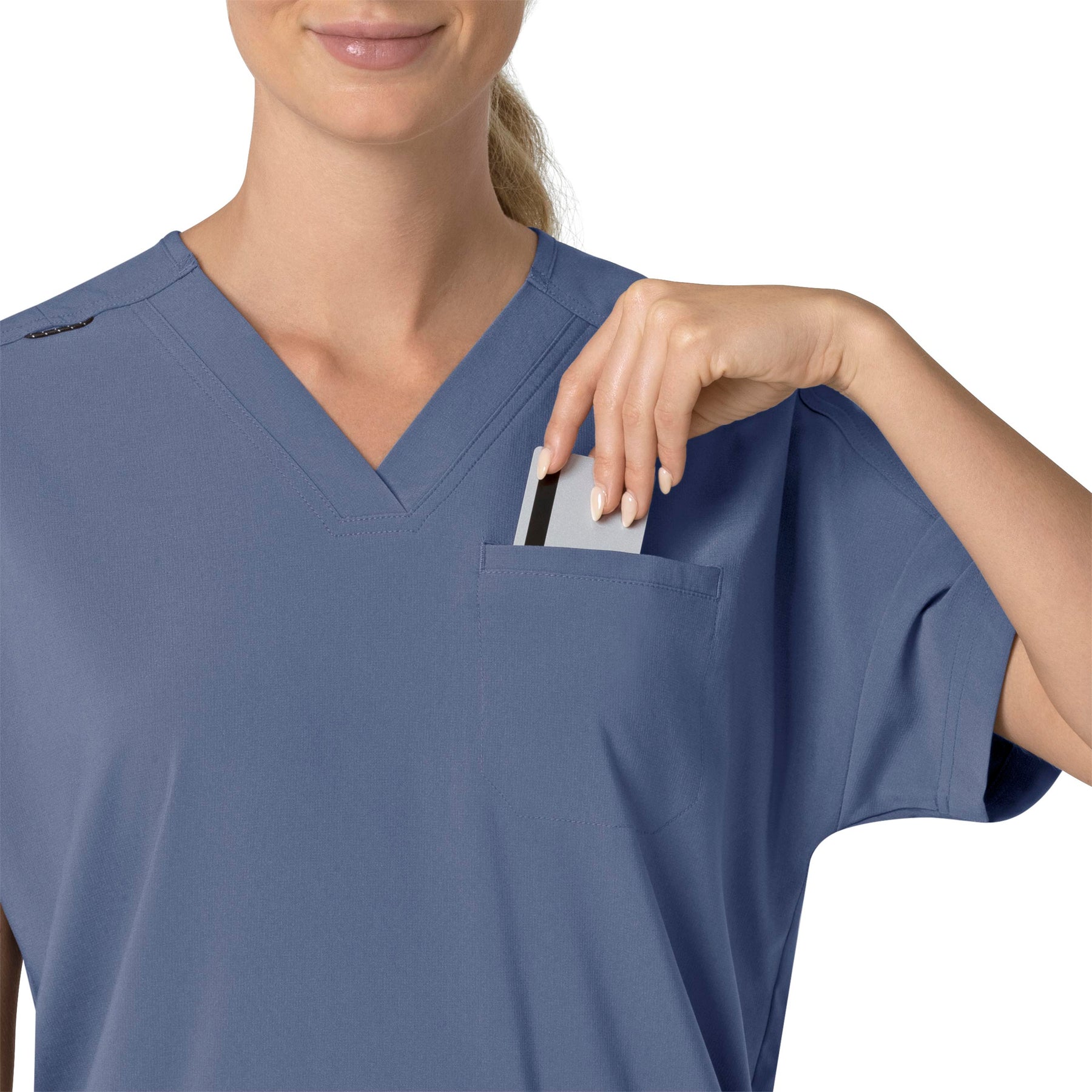 Force Cross-Flex Women's Oversized V-Neck Scrub Top Riverside hemline detail