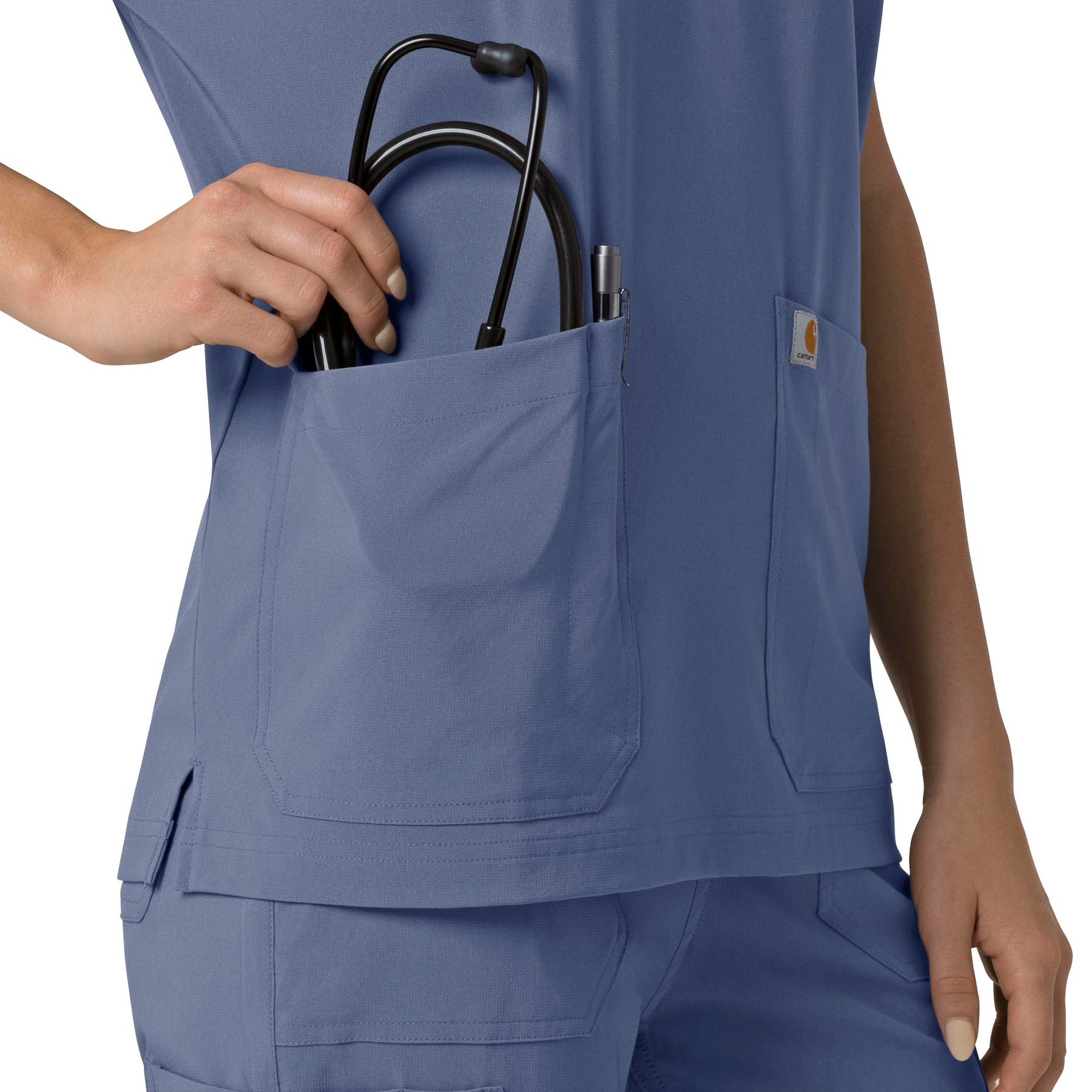 Force Cross-Flex Women's Oversized V-Neck Scrub Top Riverside back detail