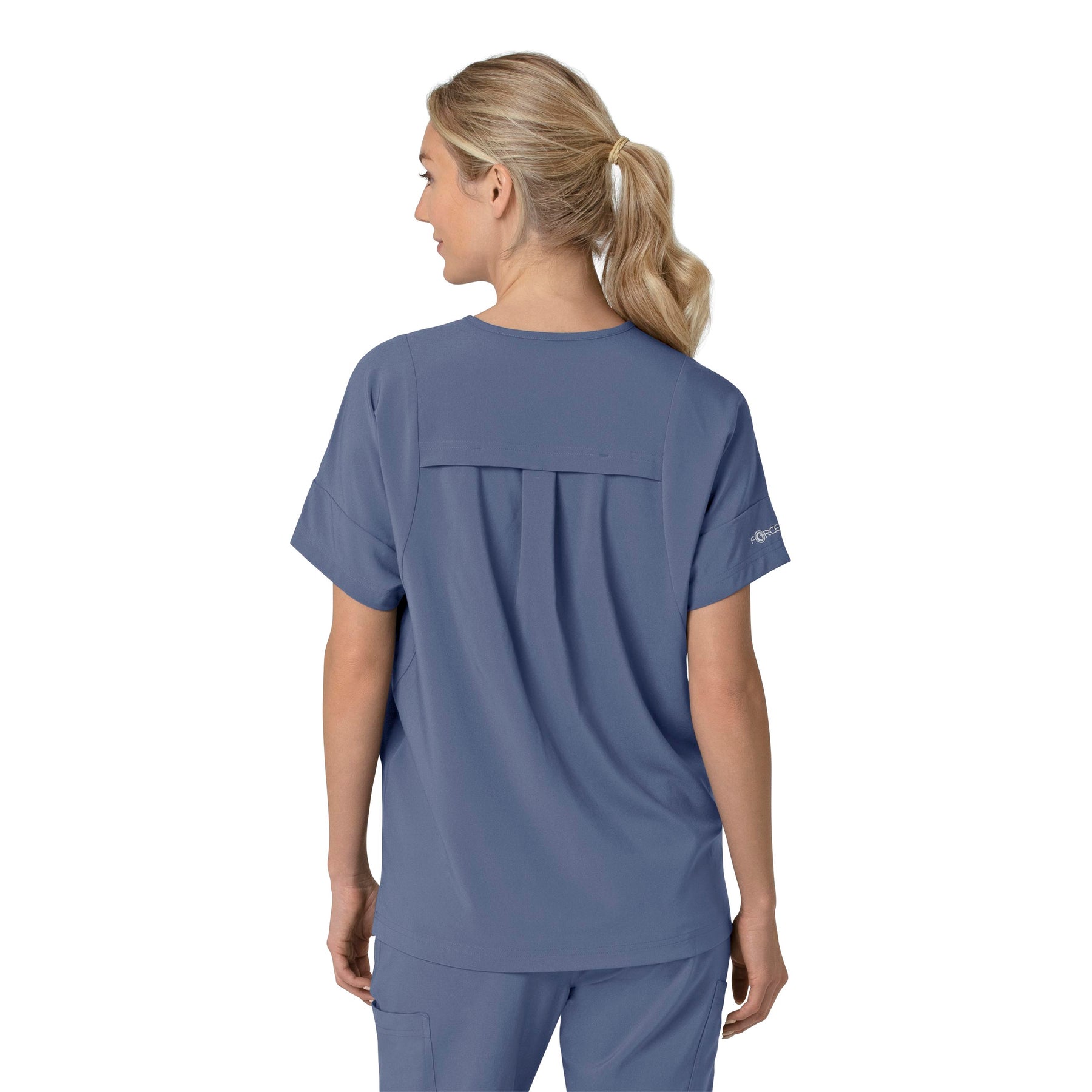 Force Cross-Flex Women's Oversized V-Neck Scrub Top Riverside back view
