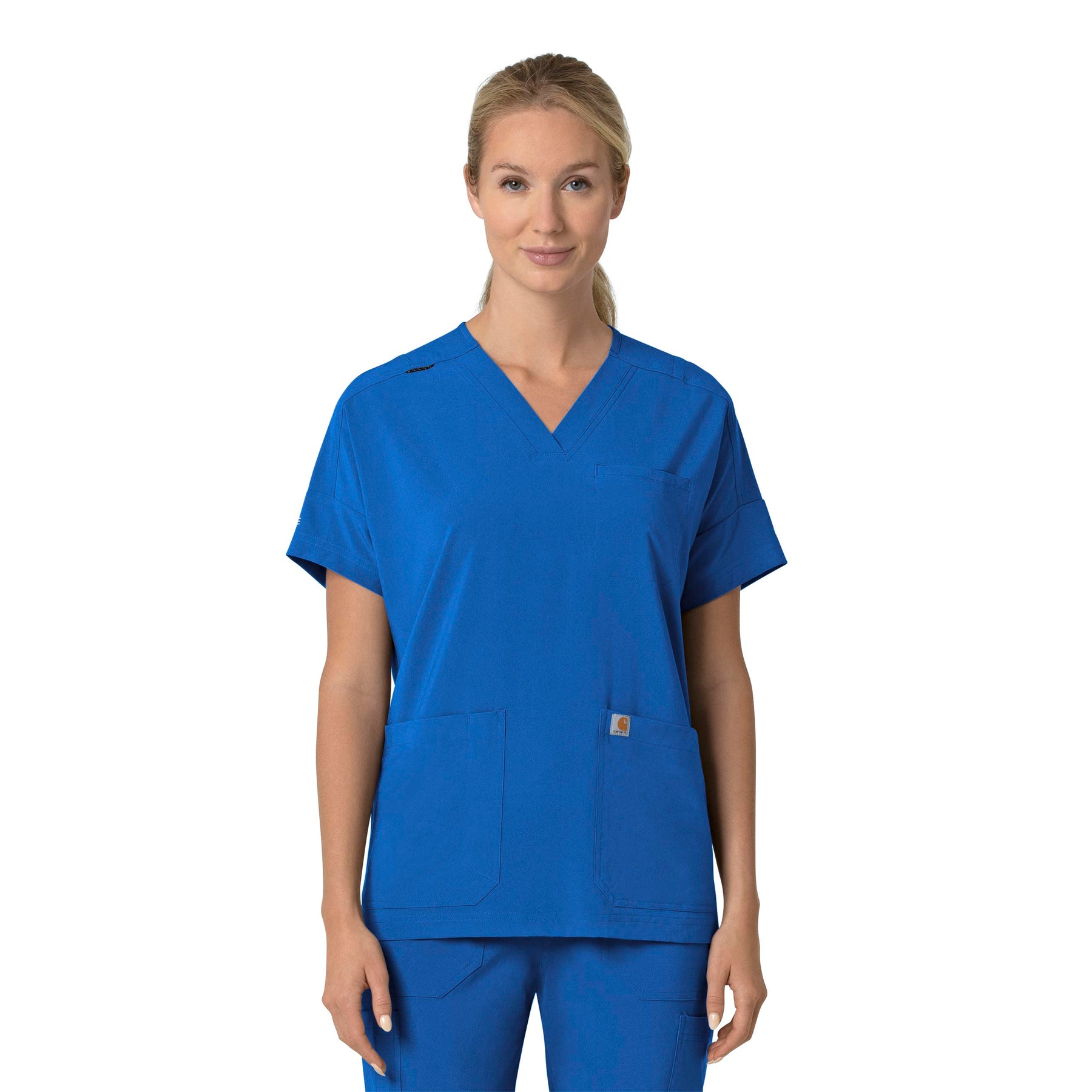Force Cross-Flex Women's Oversized V-Neck Scrub Top Royal