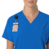 Force Cross-Flex Women's Oversized V-Neck Scrub Top Royal side detail 1