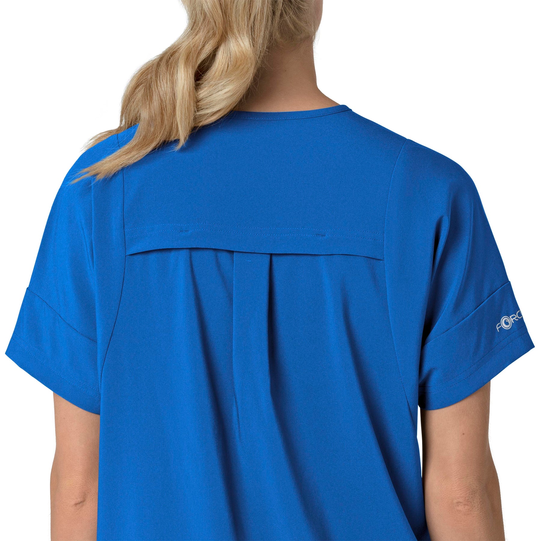 Force Cross-Flex Women's Oversized V-Neck Scrub Top Royal side detail 2