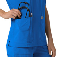 Force Cross-Flex Women's Oversized V-Neck Scrub Top Royal back detail