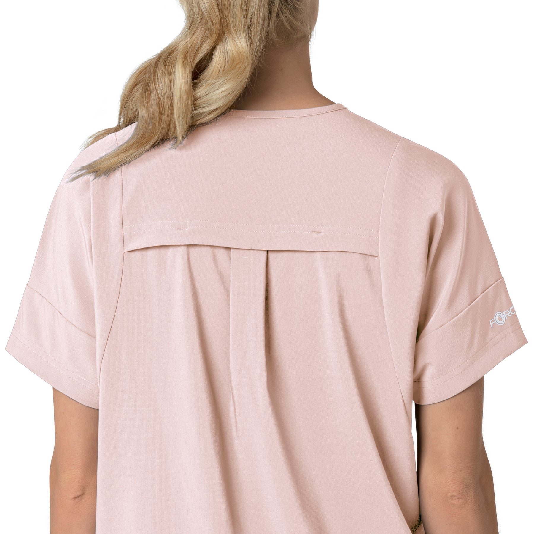 Carhartt Force Cross-Flex Women's Oversized V-Neck Scrub Top - Soft Rose back detail