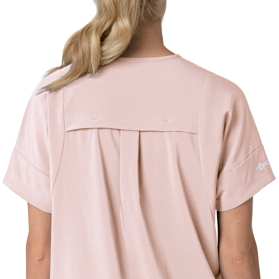 Carhartt Force Cross-Flex Women's Oversized V-Neck Scrub Top - Soft Rose back detail