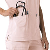 Carhartt Force Cross-Flex Women's Oversized V-Neck Scrub Top - Soft Rose right pocket