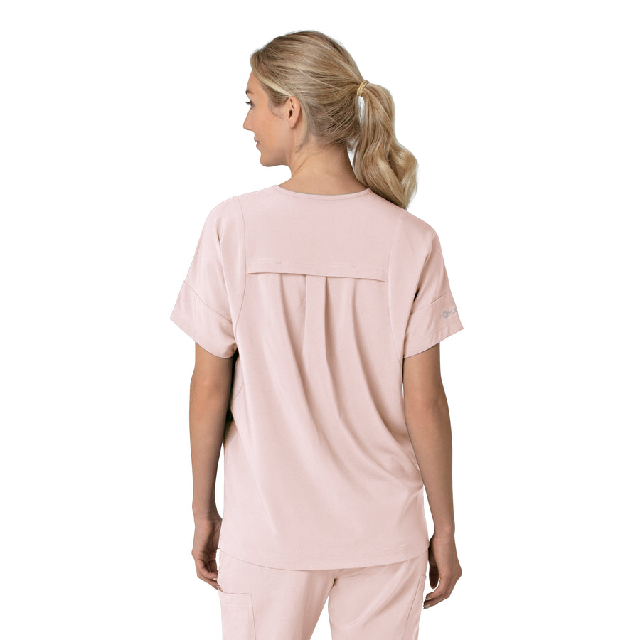 Carhartt Force Cross-Flex Women's Oversized V-Neck Scrub Top - Soft Rose back