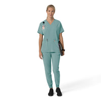 Force Cross-Flex Women's Oversized V-Neck Scrub Top Summer Blue full scrub set
