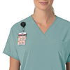 Force Cross-Flex Women's Oversized V-Neck Scrub Top Summer Blue side detail 1