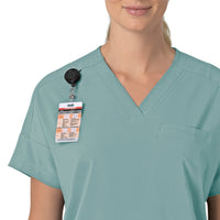 Force Cross-Flex Women's Oversized V-Neck Scrub Top Summer Blue side detail 1