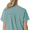 Force Cross-Flex Women's Oversized V-Neck Scrub Top Summer Blue side detail 2