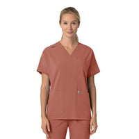 Force Cross-Flex Women's Oversized V-Neck Scrub Top Wildrose