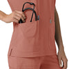 Force Cross-Flex Women's Oversized V-Neck Scrub Top Wildrose back detail