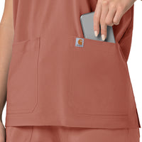 Carhartt Force Cross-Flex Women's Oversized V-Neck Scrub Top - Wildrose