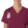 Force Cross-Flex Women's Oversized V-Neck Scrub Top Wine side detail 1