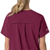 Force Cross-Flex Women's Oversized V-Neck Scrub Top Wine side detail 2