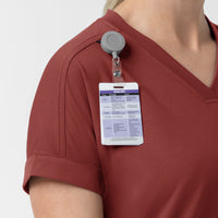 Force Cross-Flex Knit Women's V-Neck Scrub Top Amber Terrain back detail