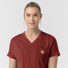 Carhartt Force Cross-Flex Knit Women's V-Neck Scrub Top - Amber Terrain
