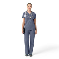 Carhartt Cross-Flex Knit Women's V-Neck Scrub Top - Approaching Storm