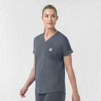 Cross-Flex Knits Knit Women's V-Neck Scrub Top Approaching Storm side view