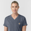Carhartt Cross-Flex Knit Women's V-Neck Scrub Top - Approaching Storm