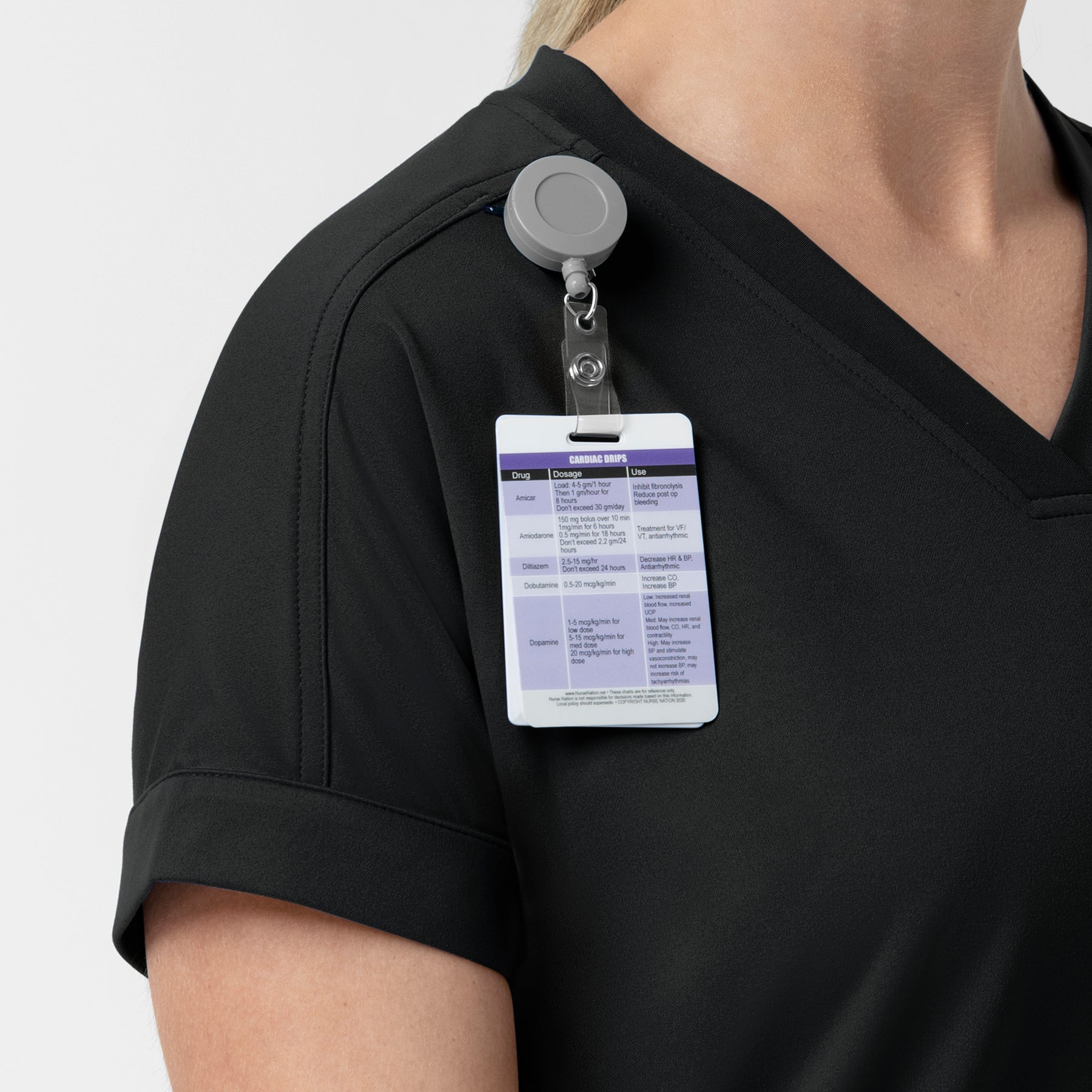 Force Cross-Flex Knit Women's V-Neck Scrub Top Black back detail
