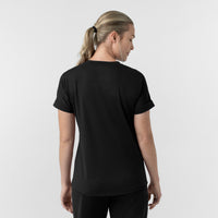 Force Cross-Flex Knit Women's V-Neck Scrub Top Black back view