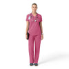 Force Cross-Flex Knit Women's V-Neck Scrub Top Electric Fuschia full scrub set