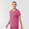 Force Cross-Flex Knit Women's V-Neck Scrub Top Electric Fuschia side view