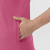 Force Cross-Flex Knit Women's V-Neck Scrub Top Electric Fuschia side detail 1