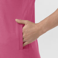 Force Cross-Flex Knit Women's V-Neck Scrub Top Electric Fuschia side detail 1