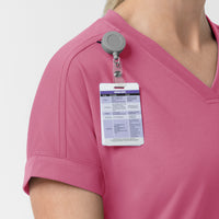Force Cross-Flex Knit Women's V-Neck Scrub Top Electric Fuschia back detail