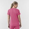 Force Cross-Flex Knit Women's V-Neck Scrub Top Electric Fuschia back view