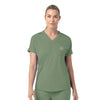 Force Cross-Flex Knit Women's V-Neck Scrub Top Green Slate
